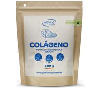 Colageno en Polvo 500 g - Péptidos de Colágeno Hidrolizado Tipos I, II y III (CollaPure®) - Colageno Hidrolizado Bovino Grass Fed - Sabor Neutro - Producido en Alemania-Wehle Sports Collagen Peptides