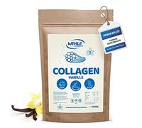 Colágeno en polvo vainilla 1 kg - Péptidos hidrolizados de colágeno bioactivo, proteína en polvo con edulcorante y aroma, Wehle Sports Made in Germany Colágeno tipo 1, 2 y 3, 1000 g
