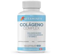 Colágeno Hidrolizado con Ácido Hialurónico y Vitamina C Colageno Marino Premium 120 Cápsulas Suplemento para Piel Articulaciones Cartílagos Collagen Complex Colageno Acido Hialuronico y Vitamina C