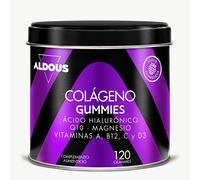 Colageno con Magnesio y Acido Hialuronico - 120 Gominolas - Con Q10 y Vitamina C, B12, D3, A - Colágeno Hidrolizado Puro para las Articulaciones Fuertes, Piel Tersa y Energía - ALDOUS Colageno