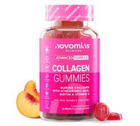 Colageno Hidrolizado Puro - 60 Gominolas con Acido Hialuronico, Vitamina C y Biotina - Sin Gluten - Colágeno Marino Hidrolizado Puro Tipo 1 - Piel, Articulaciones, Cartílagos y Cabello - Novomins