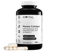 Colágeno Marino con Ácido Hialurónico, Q10, Vitamina C y Zinc. 180 cápsulas | Para 3 meses de tratamiento. A base de 900 mg de péptidos de Colágeno Marino Hidrolizado. De HIVITAL