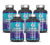 Colageno Marino Hidrolizado Puro con Acido Hialuronico, Vitamina C, Coéncima Q10, y Zinc, Marine Collagen, Colágeno Marino con Acido Hialurónico (50 Cápsulas x 5 botes)