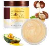 Colágeno Mascarilla Pelo, Esencia de Crema nutritiva para el Cabello,Hidratación intensa, Cabello Seco y Dañado,Reparación del Cabello Teñido Iluminar el cabello, Todo tipo de Cabello 220g