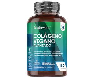 Colágeno Vegano Complex 180 Cápsulas - Suplemento con Resveratrol Natural, Vitamina E, C, Ácido Hialurónico y Zinc - Origen Vegetal y Puro, para 2 Meses