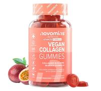 Colágeno Vegano - con Ácido Hialurónico, Vitamina C y Zinc - 60 Gominolas para la Formación de Colágeno - Sin Gluten - para Piel, Cabello y Articulaciones - Sin Gluten - para 1 Mes - Novomins