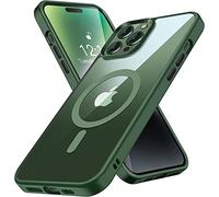 Colala Funda Magnética Compatible con iPhone 13 Pro Diseñada para MagSafe Transparente Nunca Amarillo Militar Grado Antigolpes Protección Carcasa Silicona Liquida + PC Duro,Verde