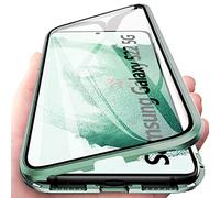Colala Funda Samsung Galaxy S22 5G Absorción Magnética Carcasa[Marco de Metal] Frontal y Trasera Vidrio Templado 360 Grados Slim Fit Ultra Carcasa de Peso Ligero Cover Case - Verde