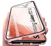 Colala Funda Samsung Galaxy S22 5G Absorción Magnética Carcasa[Marco de Metal] Frontal y Trasera Vidrio Templado 360 Grados Slim Fit Ultra Carcasa de Peso Ligero Cover Case - Rosa