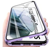 Colala Funda Samsung Galaxy S22 5G Absorción Magnética Carcasa[Marco de Metal] Frontal y Trasera Vidrio Templado 360 Grados Slim Fit Ultra Carcasa de Peso Ligero Cover Case - Morado