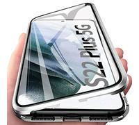 Colala Funda Samsung Galaxy S22 Plus 5G Absorción Magnética Carcasa[Marco de Metal] Frontal y Trasera Vidrio Templado 360 Grados Slim Fit Ultra Carcasa de Peso Ligero Cover Case - Plata