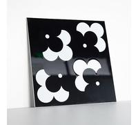 COLAMO Luxury Swatch - Loseta en muro de cocina de color negro brillante, autoadhesiva, impermeable, azulejos de cerámica sintética, para pegar en la pared del baño, tocador, caravana (diseño floral