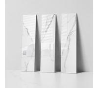 COLAMO Paquete de 44 protectores contra salpicaduras de cocina Carrara | 6,50 x 26 cm, diseño grueso, aspecto de mármol autoadhesivo para cocina, resistente, ideal para nuevos compradores de hogares