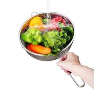 Colander for Kitchen - Stainless Steel Fine Mesh Strainer Heat Resistant Handle, Multipurpose Draining Sieve | Food Filter Kitchen Gadget for Fruit Vegetable Pasta Noodle Salad Cooking Washing