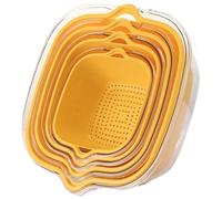 Colander Set With 8X Salad Spinner, 2 niveles Veggie Fruit Cleaner And Food Strainer For Pasta Rice, Gadget de cocina de PP PET con diseño duradero para un uso eficiente, 780g