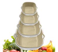 Colander Set With 8X Salad Spinner, 2 niveles Veggie Fruit Cleaner And Food Strainer For Pasta Rice, Gadget de cocina de PP PET con diseño duradero para un uso eficiente, 780g