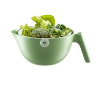 Colander Strainer, Rotatable Vegetable Washing Drainer, Double Layer Bowl 11.77x8.86x4.65 Inches, Swivel Drain Design, Multipurpose Salad Rinsing Tool for Kitchen, Fruits, Berries, Meal Prep, Cooking