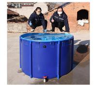 Colapsible piscina redonda 71x31in, Heavy Duty PVC Fish Pond con marco de apoyo, Tanque de agua plegable para la acuicultura de jardines, juego de camarones y juegos de niños, línea de exterior resist