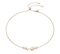 Swarovski Collar Constella Crystal Pearl, Tallas redondas, Blanco, Baño tono oro rosa