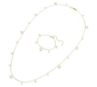 Swarovski Collar Una Angelic 5742380, Crystal Pearl, corte redondo, blanco, chapado en oro
