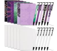 Colarr 24 Pcs Sublimation Notebook and Ballpoint Pen Set Including A6 Sublimation Blank Leather Notebook and Ballpoint Pen Bulk for Graduation School Office Writing Supplies Gifts