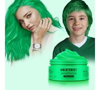 COLAYERIST Color de cabello verde temporal lavable, cera para hombres y mujeres, máscara para fiestas o cosplay, productos para teñir el cabello sin desorden