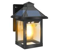 COLBOR Farola Solar Exterior, Luz Vintage Pared al Aire Libre (1 Pieza) Con 3 Modos Sensor de Movimiento Foco Decorativo Impermeable IP65 para Garaje Jardín Patio, Farola-Solar-Exterior-Foco-Luz