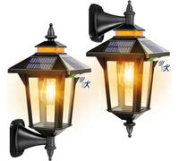 COLBOR Farolas Solares Exterior, Luz Solar Exterior con Sensor de Movimiento 2200mAh Foco Decorativo 3 Modos IP65 Impermeable 2 Piezas para Garaje Jardín Patio, Farola-Solar-Exterior-Luz-Foco