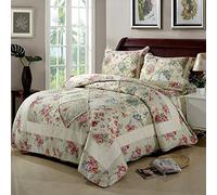 Colcha Boutí Algodón Patchwork Edredón Ropa De Cama De 3 Piezas Impresión Aire Acondicionado Edredones Multifunción King Size Cubrecamas 230X250CM Funda De Almohada 50X70CMX2