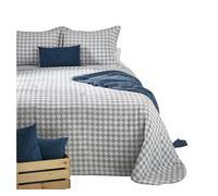 Colcha bouti jacquard y funda de cojín idal azul cama 90 cm donegal collections