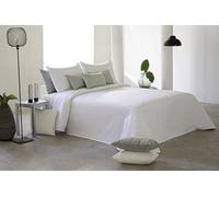 Colcha Boutí Reversible con Fundas de Cojín Arnar Reig Martí, Colcha Entretiempo Primavera Verano, Relieve Ultrasonidos, Acolchado Fino 120 g/m², Cama 90 105 135 150 180 (Blanco, Cama 135cm)