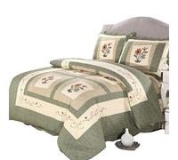 Colcha Cama 150 Bouti Edredon Colchas Algodon Acolchado Patchwork Edredones Manta Y 2 Funda De Almohada,Green-230x250cm