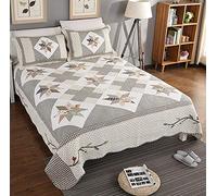 Colcha Cama 150 Colchas Bouti Edredon Reversible Algodo Acolchado Manta Patchwork Edredones, Y 2 Funda De Almohada,Patchwork25