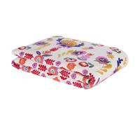 Colcha de algodón y lino de flores multicolor 100x200 cm