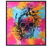 Colcha Doble de Algodón + Tapiz de Pared - Calavera Día de Muertos