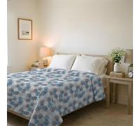 Colcha Ligera de Verano Línea Basic Made in Italy, cubrecama Estampado en Suave Microfibra - Edredón de Primavera Verano de Entretiempo - Soffioni BLU, Matrimonial 250x240 cm