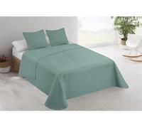 Colcha lisa + cojines acolchada belmonte cama 105 verde 200x260cm
