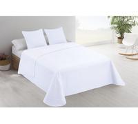 Colcha lisa + cojines acolchada belmonte cama 135 blanco 235x260cm
