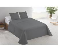 Colcha lisa + cojines acolchada belmonte cama 135 gris 235x260cm