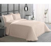 Colcha Myan Reig Martí Primavera/Verano - Diseño Bordado con Volante - Microfibra Prewashed - Incluye Funda de Cojín - Ligera, Elegante y Suave (C02, Cama 135cm)