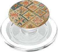 Colcha Patchwork Flores Coloridas Copos De Nieve Bordado Lindo PopSockets PopGrip para MagSafe