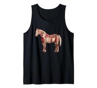 Colcha Patchwork Rojo Caballo Country Western Camiseta sin Mangas