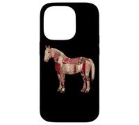 Colcha Patchwork Rojo Caballo Country Western Carcasa para iPhone 14 Pro