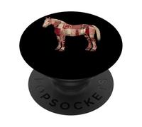Colcha Patchwork Rojo Caballo Country Western PopSockets PopGrip Adhesivo