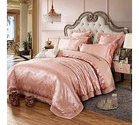 Colcha Reversible Cama Conjunto la Cubierta edredón fácil Anti alérgico Suave con Las Cajas Almohadas Bordado Lujo Hoja de satén Jacquard