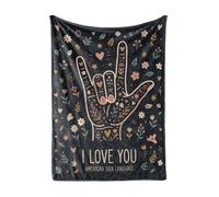 Colcha Reversible Lengua de señas Americana Te Amo (ASL) para M