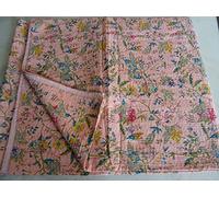 Colcha Tribal Asian Textile multicolor con diseño de cachemira, tamaño King (228,6 x 274,3 cm), funda de edredón, manta Kantha, ropa para cama bohemia