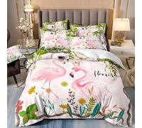 Colcha Verano Cama 150 Verde Animal Rosado Funda Nordica Cama 150 Invierno Modernas Colchas Microfibra con Cremallera Suave Antiarrugas Funda Edredon+2 Funda Almohada 50x75cm