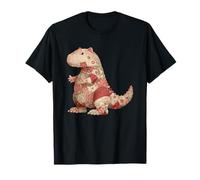 Colcha Vintage Patchwork Floral Dinosaurio T Rex Camiseta