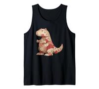 Colcha Vintage Patchwork Floral Dinosaurio T Rex Camiseta sin Mangas